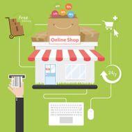 Online shopping Flat style Savings on purchases over the internet N2