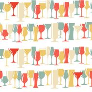 Alcoholic Glass Silhouette Seamless Pattern Background Vector Il N9