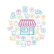 online shopping icons set N12