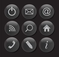 Set of shiny glass web buttons vector illustration N4