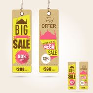 Sale tags for Eid Mubarak celebration