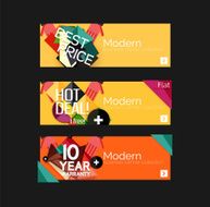 Set of banners with stickers labels and elements for sale N55