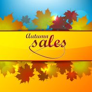Autumn vector background with sale theme N4