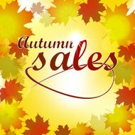 Autumn vector background with sale theme N5
