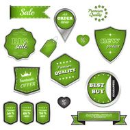 Set of vector labels and icons