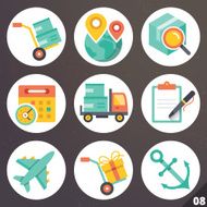 Colorful vector icons for web and mobile applications Set 8