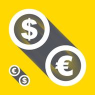 Vector dollar euro icons Signs set illustration