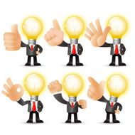 People Set - Business Big hand Bulb man N2