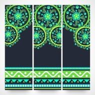 Website banner set with floral decoration N3