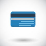 Credit card single flat icon N8