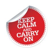 Keep calm and carry on red vector sticker