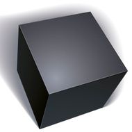 Vector blank black box isolated on white background template fo