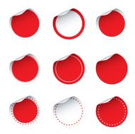 Set of red vector stickers N2