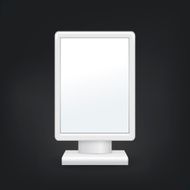 3d vertical blank light box template on black