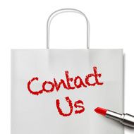 contact us words written by red lipstick N2