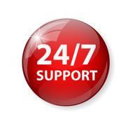 Vector 24 7 SUPPORT Sign Label Template N11