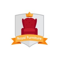 Vector modern flat furniture shop logo