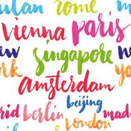 Cities of the world seamless pattern N2
