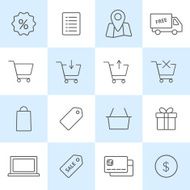 online shopping icons set N13