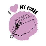 I Love My Purse Sign Vector Illustration N2