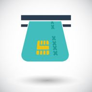 Credit card single flat icon N9