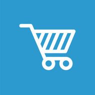 shopping cart icon white on the blue background N2