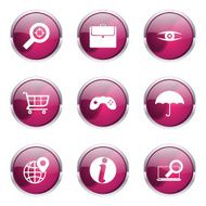 SEO Internet Sign Pink Vector Button Icon Design Set 10 N12