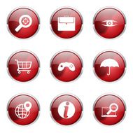 SEO Internet Sign Red Vector Button Icon Design Set 10 N12