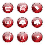 SEO Internet Sign Red Vector Button Icon Design Set 7 N12