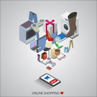 Mobile phone with cloud of different household appliances gadjets wear N2
