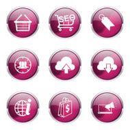 SEO Internet Sign Pink Vector Button Icon Design Set 7 N11