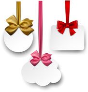 White paper gift cards with satin bows N2