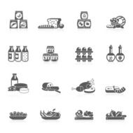 Supermarket Icons Black