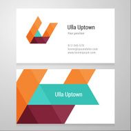 Modern letter U Business card template N2
