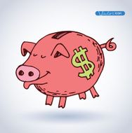 pig Bank icon hand drawn illustration N3