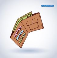 Wallet icon hand drawn illustration