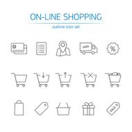 online shopping icons set N14