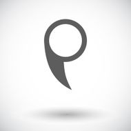 Map pointer single flat icon N20