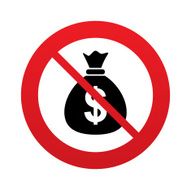 No Money bag sign icon Dollar USD currency N3