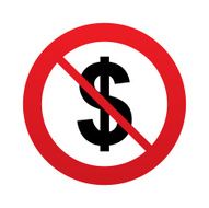 No Dollar sign icon USD currency symbol N3