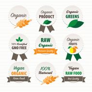 Organic and Raw food labels