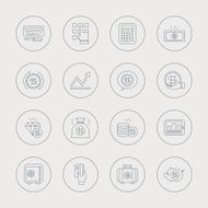 Business finance line icon set N3
