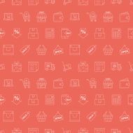 Shopping line icon pattern set N5