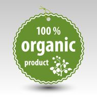 green organic product stamp tag label