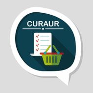shopping list flat icon with long shadow eps10 N38