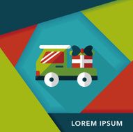 shopping cart flat icon with long shadow eps10 N112