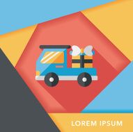 shopping cart flat icon with long shadow eps10 N113