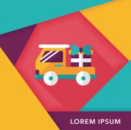 shopping cart flat icon with long shadow eps10 N114
