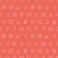 Travel line icon pattern set N7