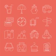 Travel line icon set N3